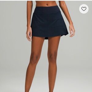 Lululemon Athletica Navy Blue Pace Rival Mid Rise Tennis Skirt